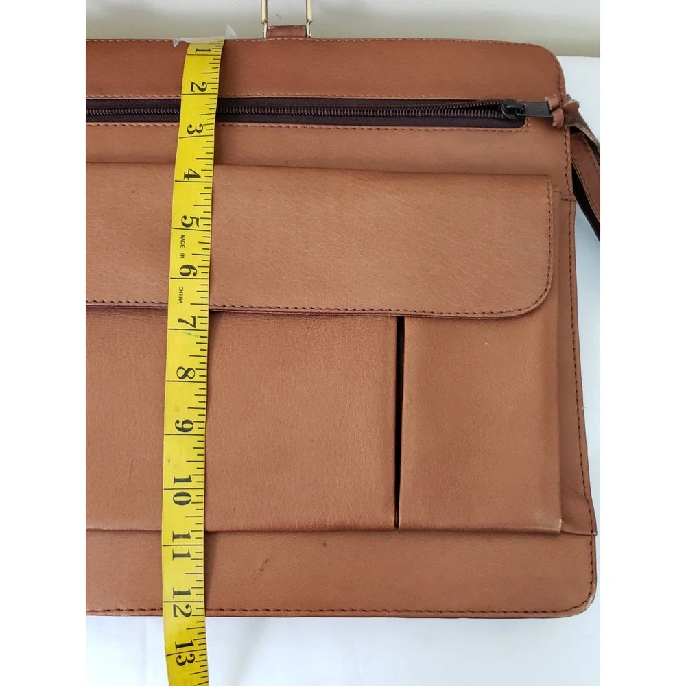 Jugar Genuine Leather Messenger Shoulder Briefcase Men's Laptop Travel Brown